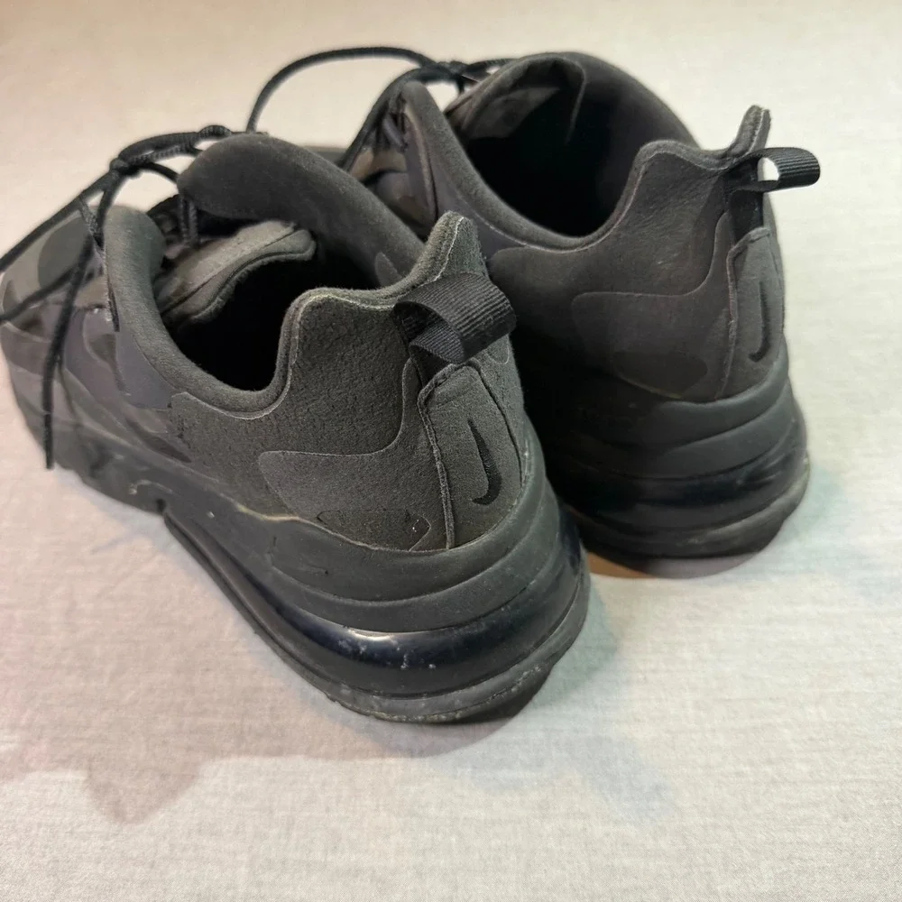 Nike Air Max 270 React Mens 11.5‎ Black Good CI3866-003 Triple Black Sneakers